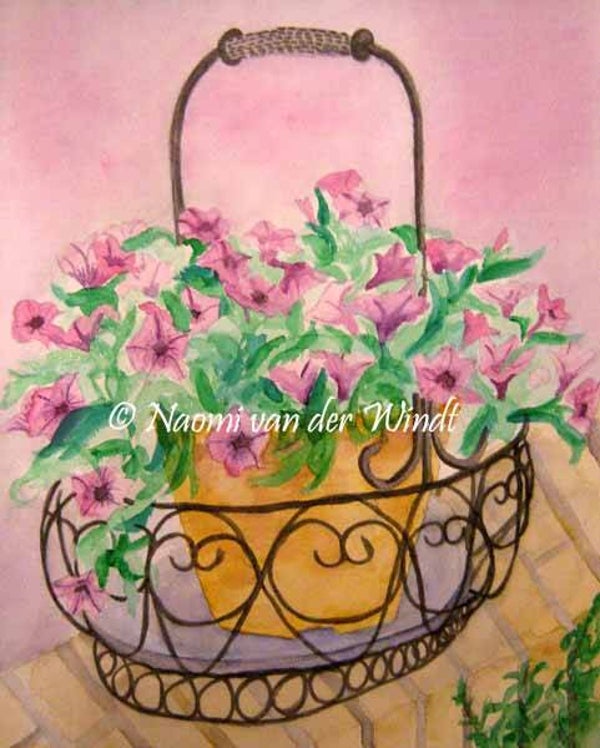 035 Paarse bloemen - kunstreproductie