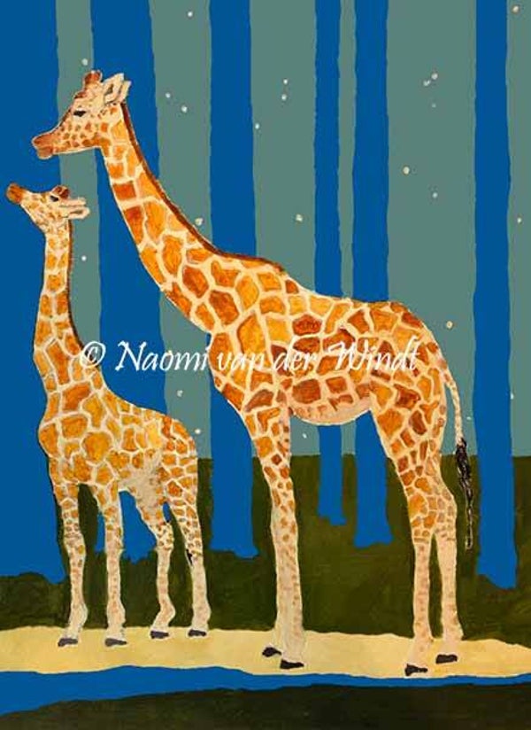 118 Giraffen - kunstreproductie