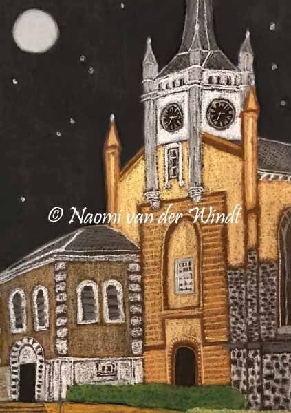 121 Kerk in Ommen - dubbel gevouwen kunstkaart incl. envelop