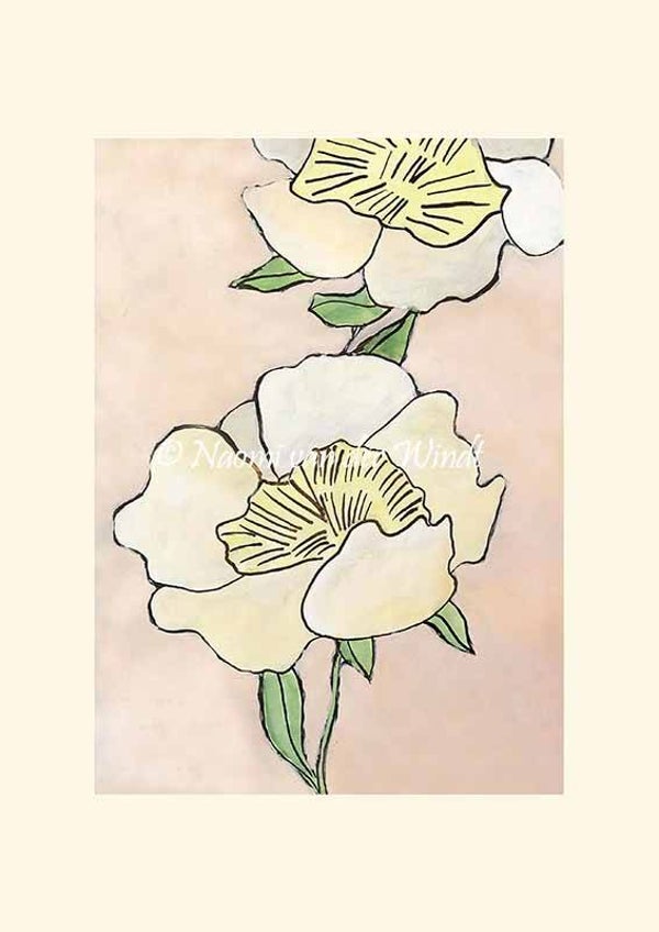 125 Gele bloemen - op A4 of A3 papier