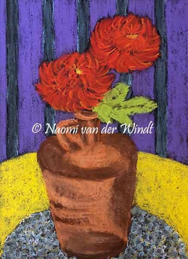 128 Rode asters - kunstreproductie