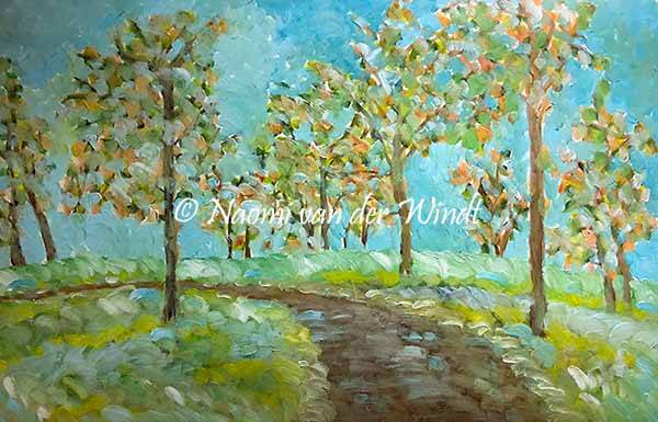 143 Herfstwandeling - kunstreproductie