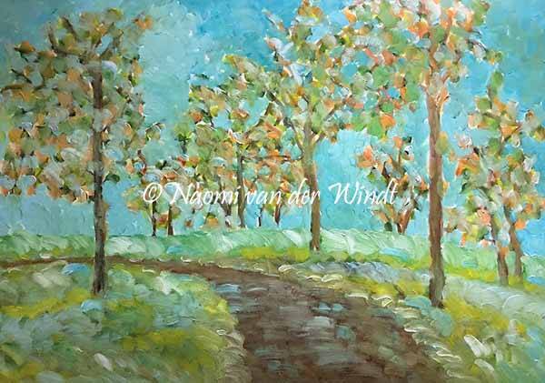 143 Herfstwandeling - dubbel gevouwen kunstkaart incl. envelop