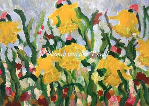 152 Narcissen - dubbel gevouwen kunstkaart incl. envelop