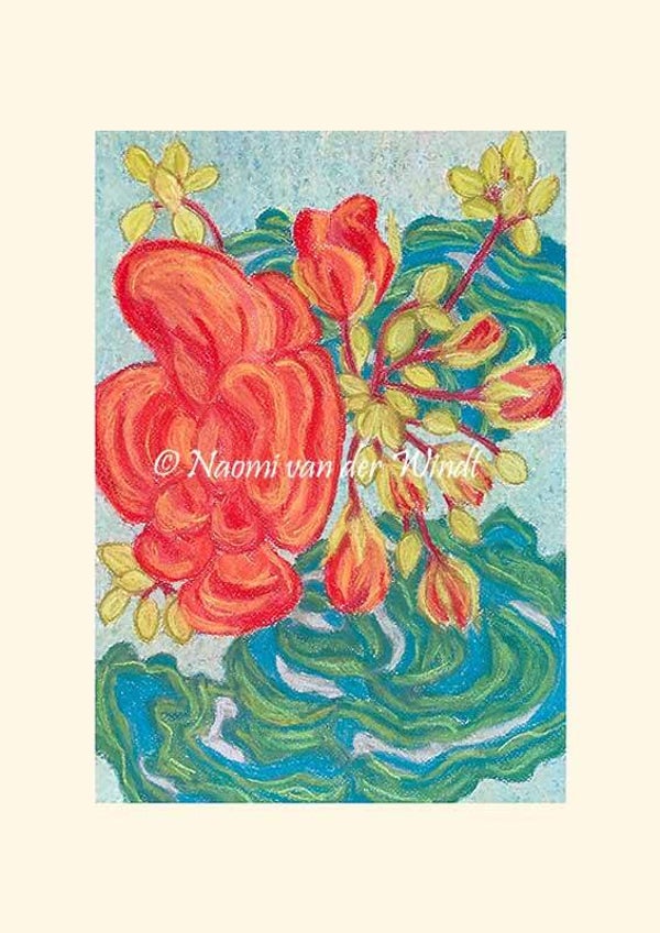 166 Rode geraniums - op A4 of A3 papier