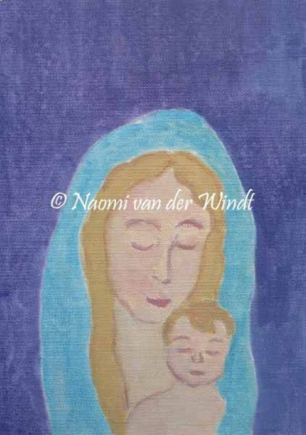 171 Moeder en kind - dubbel gevouwen kunstkaart incl. envelop
