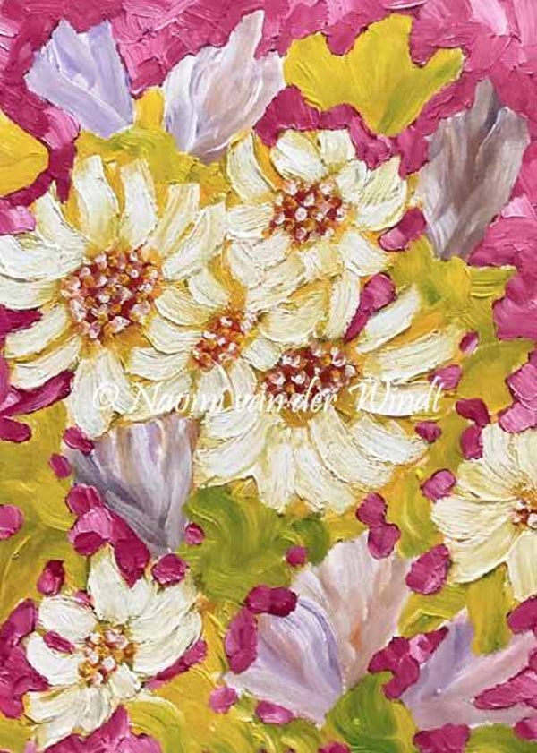 181 Romantische bloemen - dubbel gevouwen kunstkaart incl. envelop