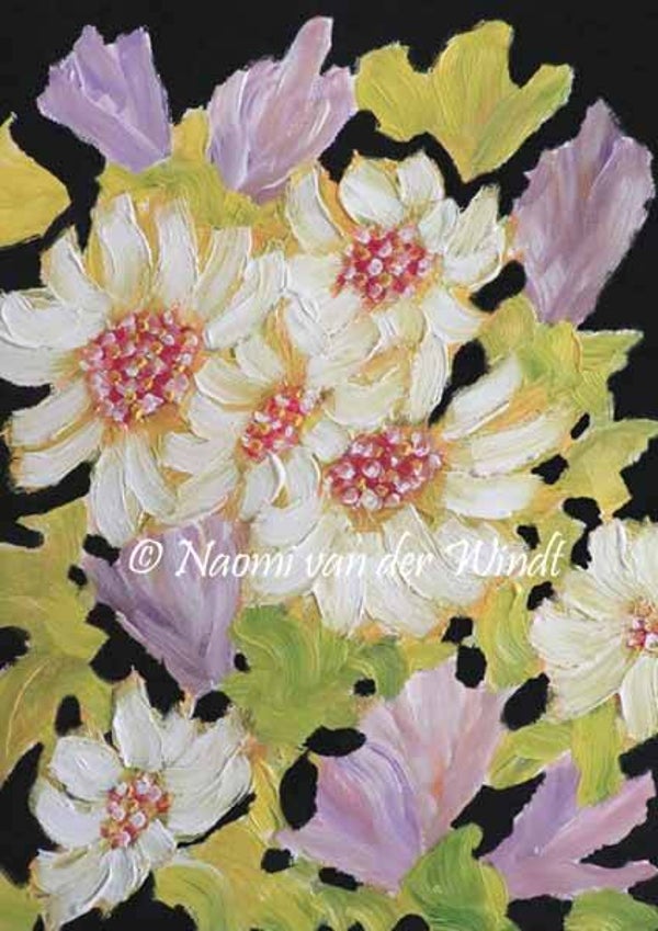 181 Romantische bloemen - dubbel gevouwen kunstkaart incl. envelop