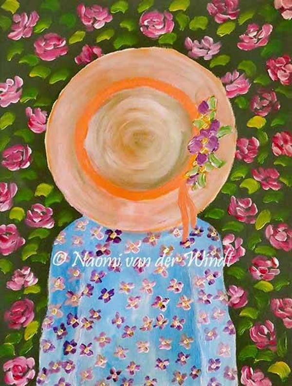 182 Meisje met de hoed - kunstreproductie