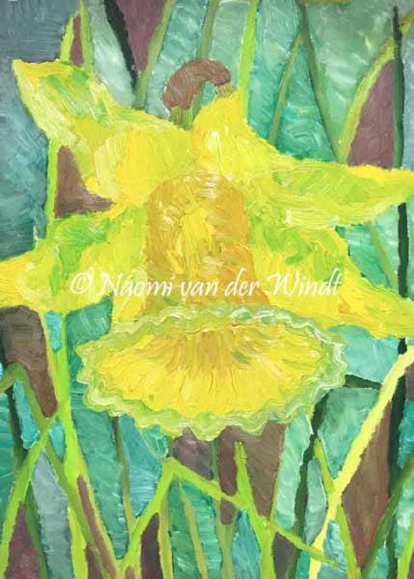 184 Narcis - dubbel gevouwen kunstkaart incl. envelop