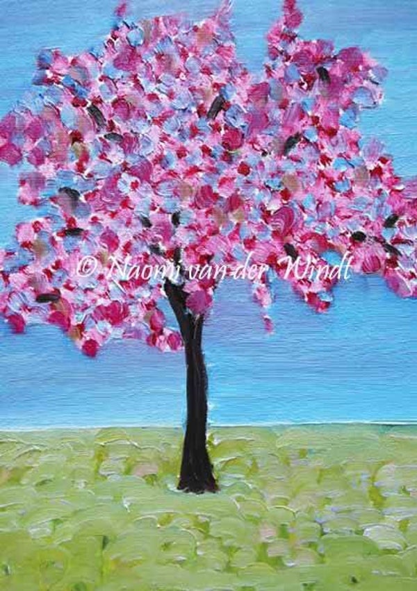 191 Boom in de bloesemtijd - dubbel gevouwen kunstkaart incl. envelop