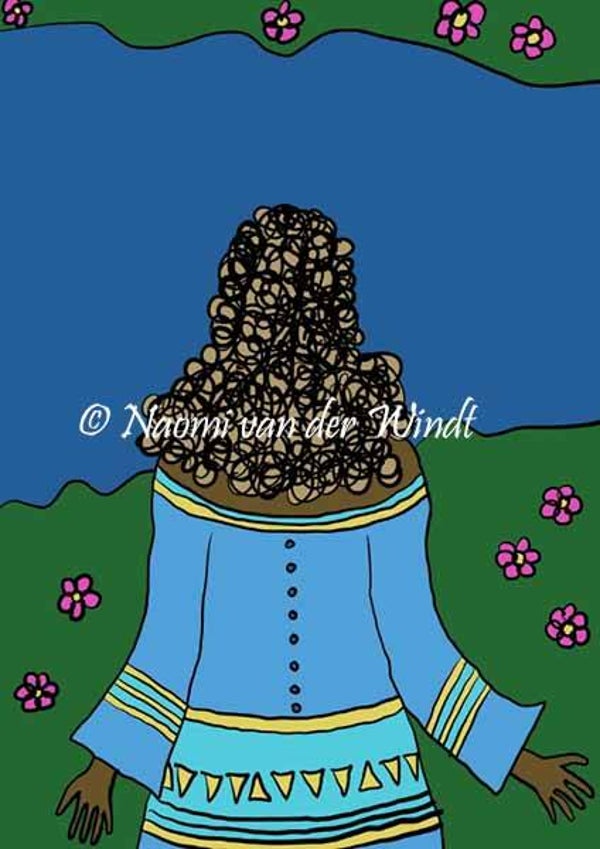 212 Afrikaanse vrouw - dubbel gevouwen kunstkaart incl. envelop