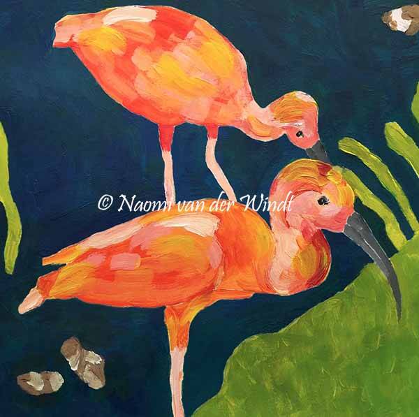 218 Tropische vogels - dubbel gevouwen kunstkaart incl. envelop