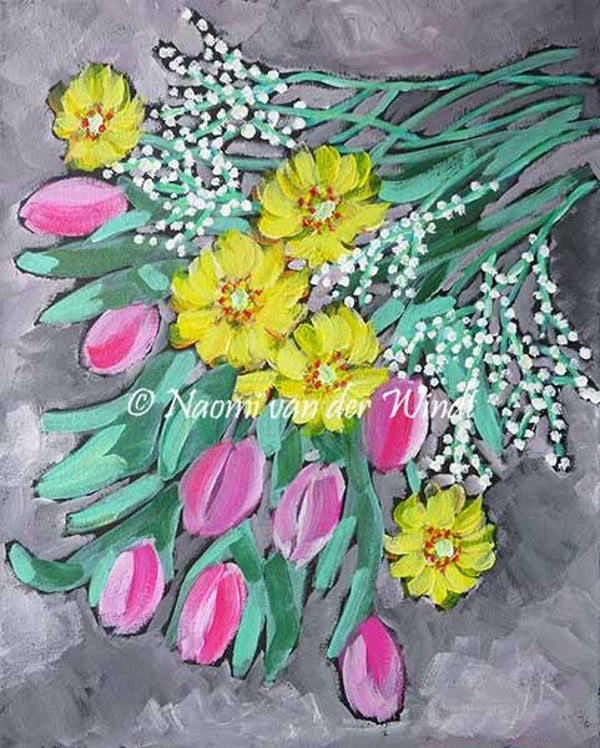 221 Bos bloemen - kunstreproductie