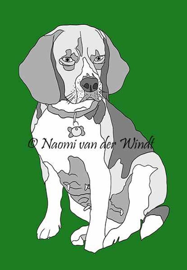 224 Beagle - kunstreproductie
