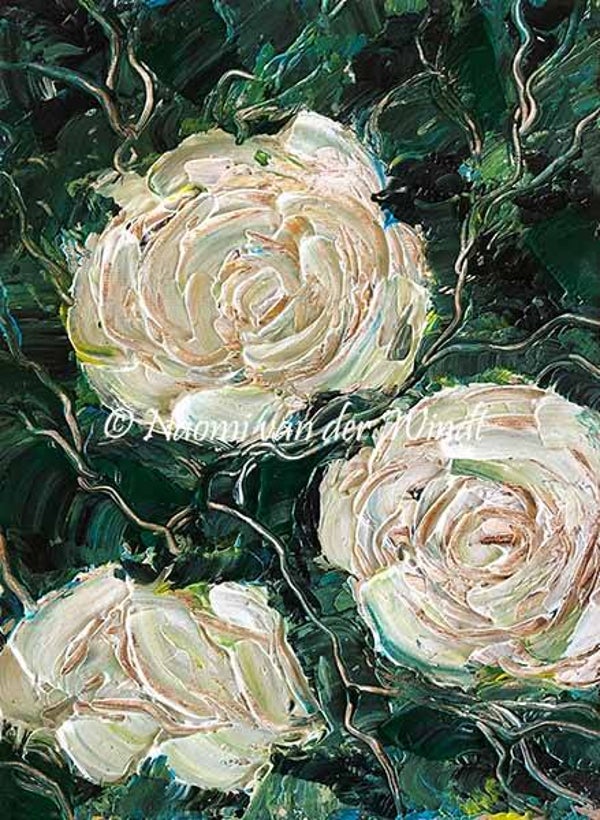 226 Witte rozen - kunstreproductie