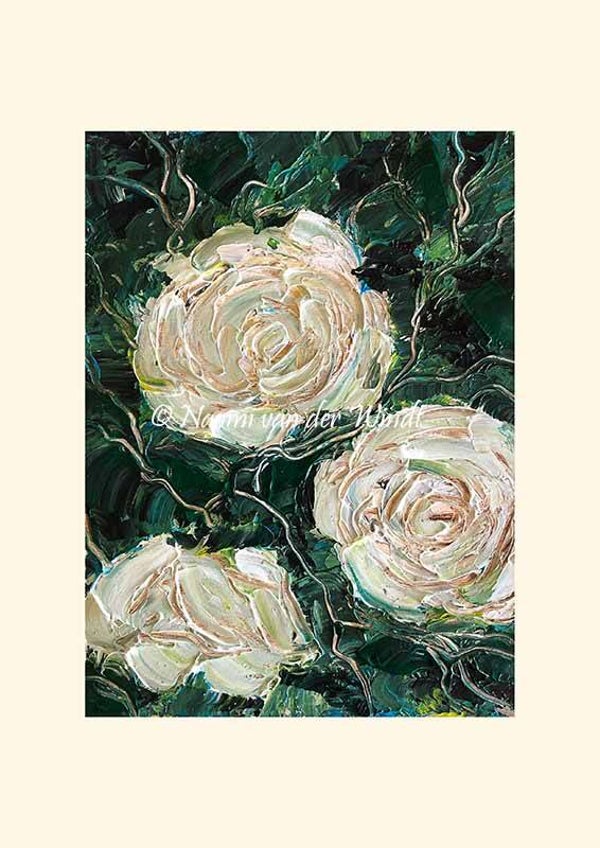 226 Witte rozen - op A4 of A3 papier