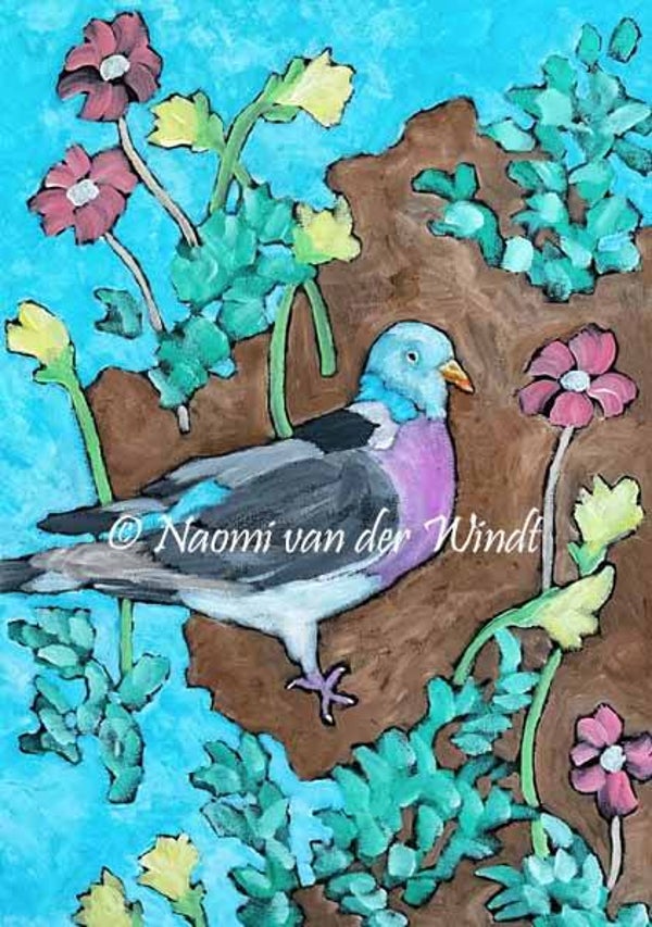 227 Duif - dubbel gevouwen kunstkaart incl. envelop