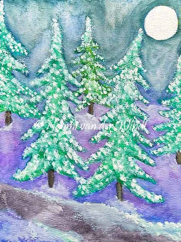 231 Bomen in de sneeuw - kunstreproductie