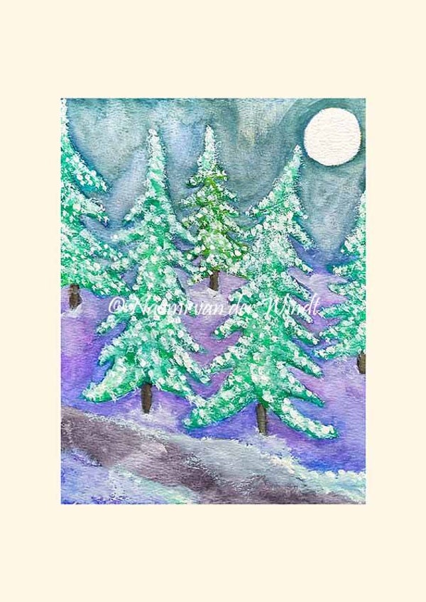 231 Bomen in de sneeuw - op A4 of A3 papier