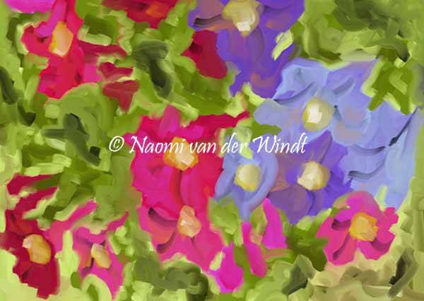 234 Petunia's - kunstreproductie