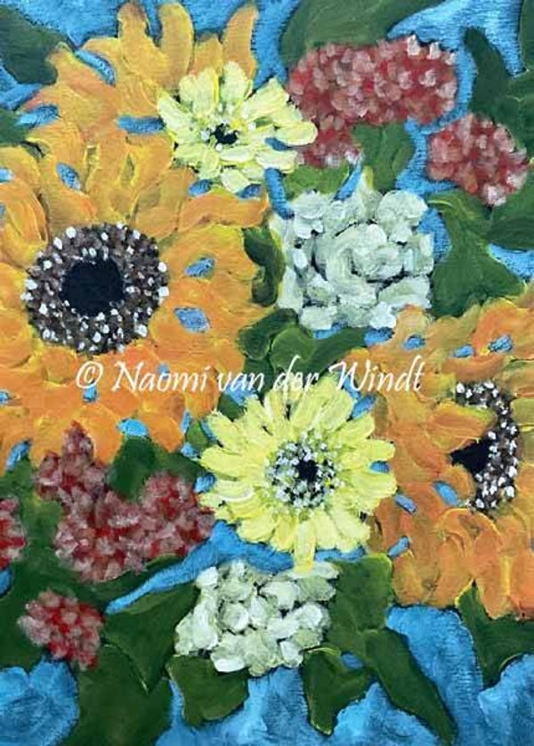 236 Bloemenvreugde - dubbel gevouwen kunstkaart incl. envelop