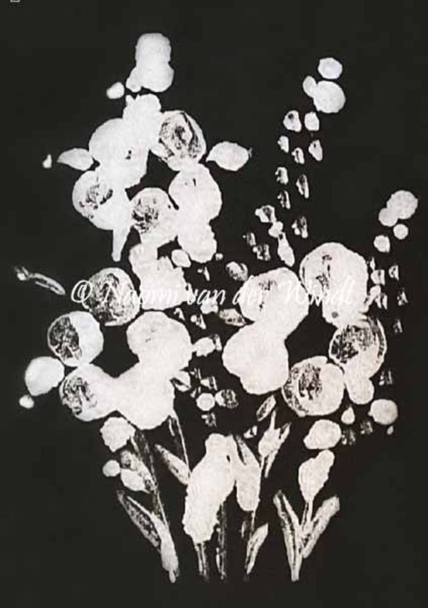 242 Witte bloemen - dubbel gevouwen kunstkaart incl. envelop
