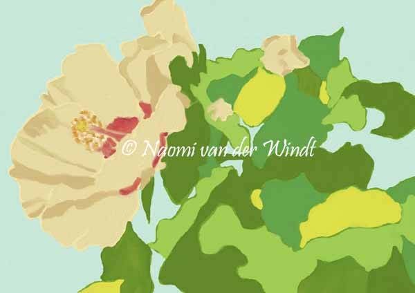 260 Hibiscus - dubbel gevouwen kunstkaart incl. envelop