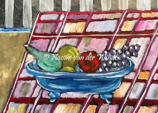 267 Fruitschaal - dubbel gevouwen kunstkaart incl. envelop