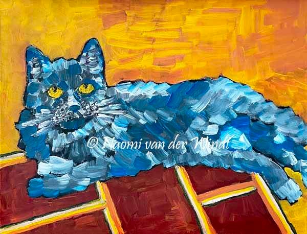 284 Blauwe kater - kunstreproductie