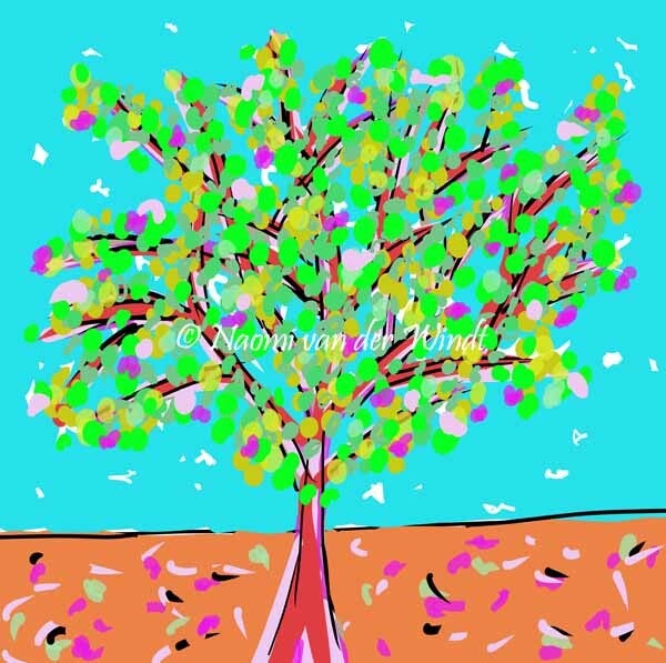 287 Zomerse boom - kunstreproductie