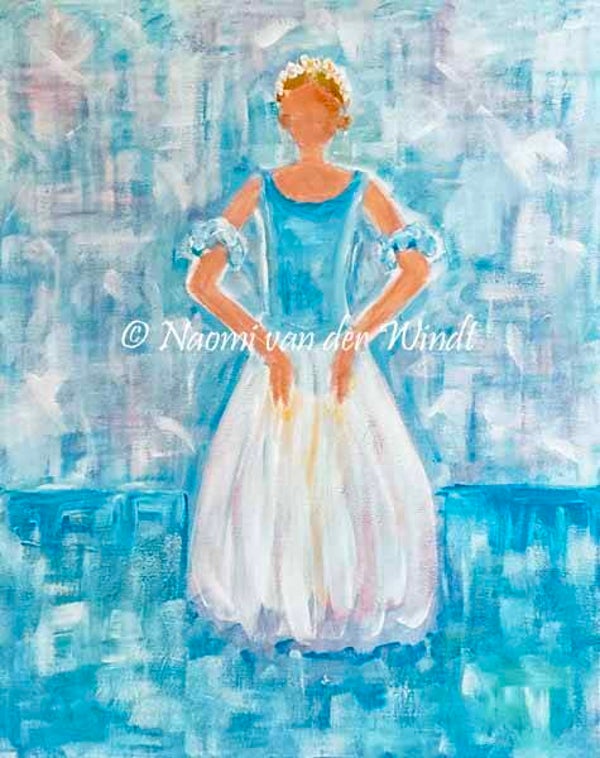 295 Balletmeisje met lange tutu - kunstreproductie