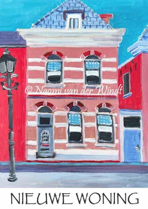 299 Huis - dubbel gevouwen kunstkaart met thema incl. envelop