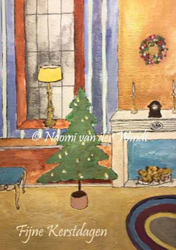 Kerstkaart 146 Kerstboom - dubbel gevouwen kunstkaart incl. envelop