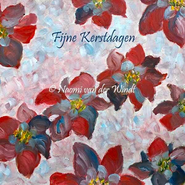 Kerstkaart 148 Kerststerren - dubbel gevouwen kunstkaart incl. envelop