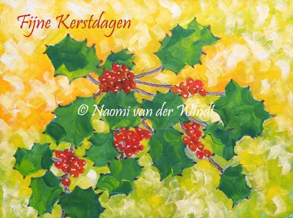 Kerstkaart 173 Hulst - dubbel gevouwen kunstkaart incl. envelop