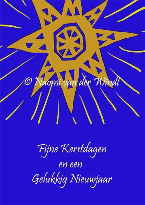 Kerstkaart 210 Kerstster - dubbel gevouwen kunstkaart incl. envelop