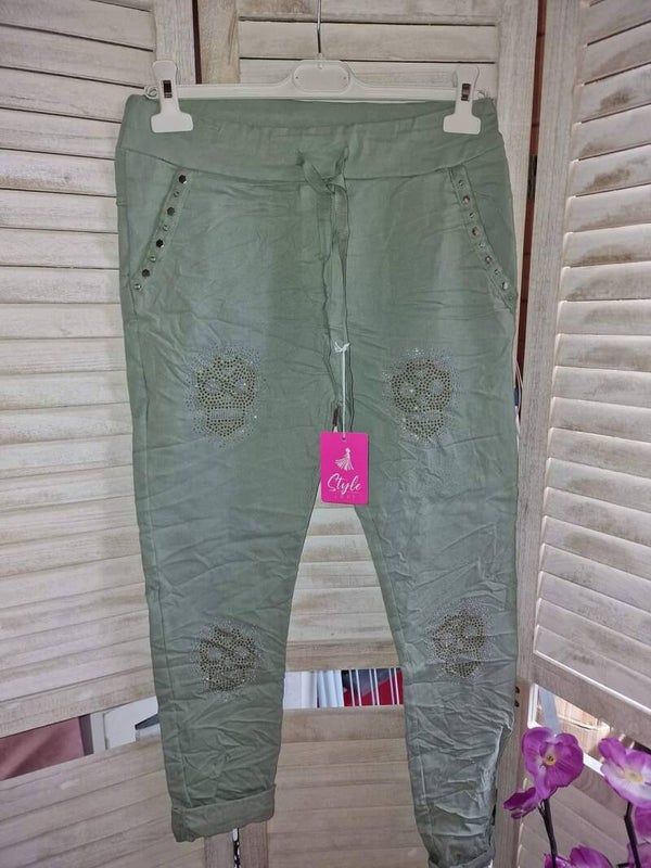 Joggpant Hosen Skull aus  Strasssteine
