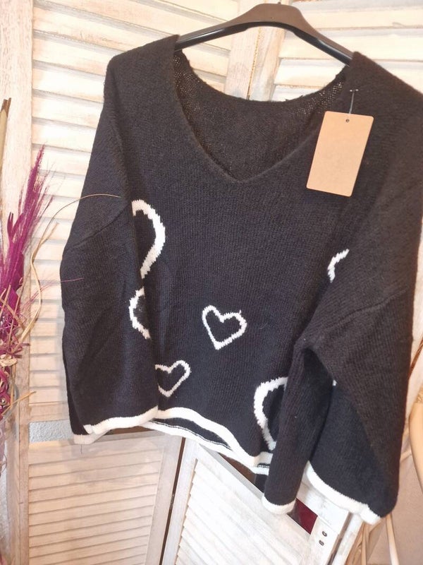 Strickpullover mit Herzen