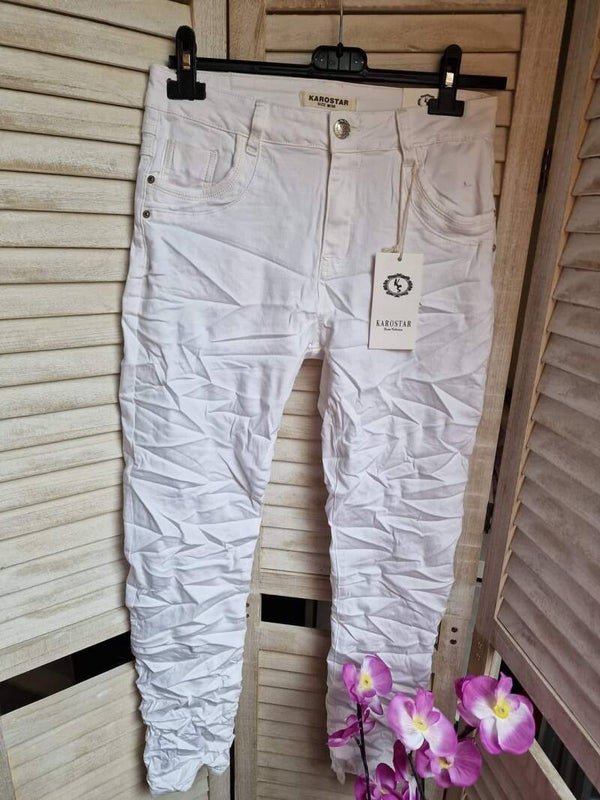 Karostarjeans Weiss Lang