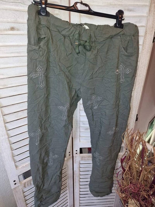 Joggpant Hose Kreuz mit Strasssteine