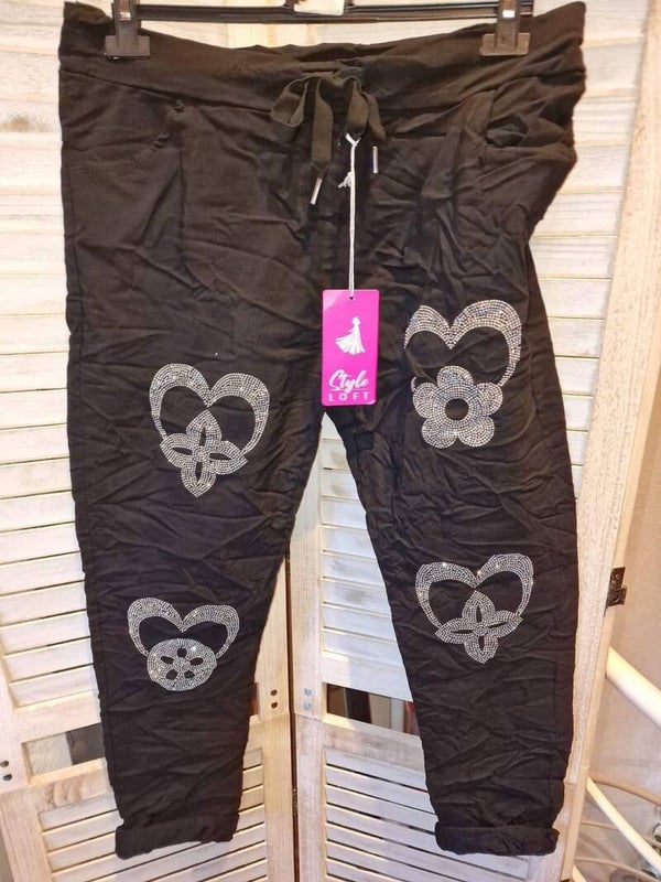 Joggpant Hose Herz mit Strasssteine