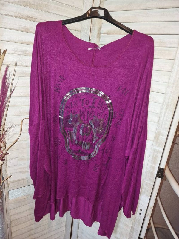 Leichter Feinstrickpullover Skull
