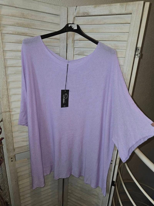 Curvy Leichter Feinstrick Shirt kurzarm