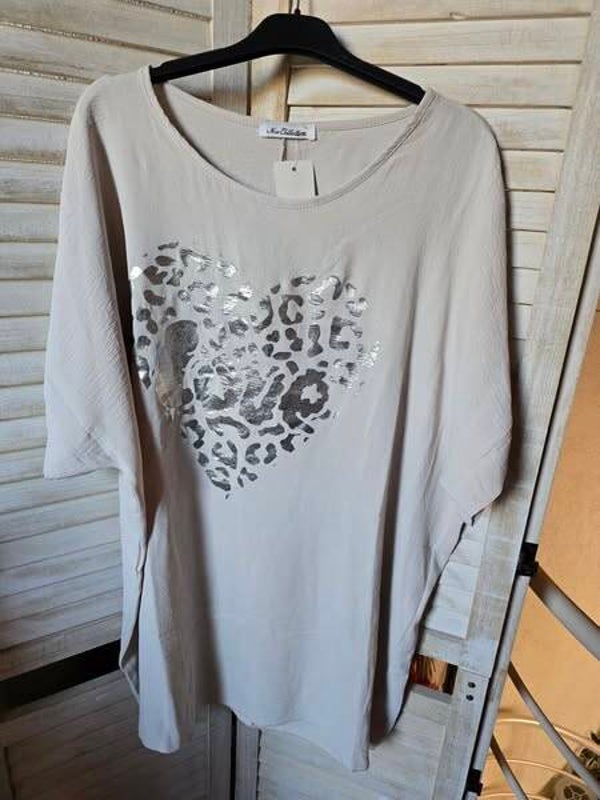 T-Shirt Herz silberdruck