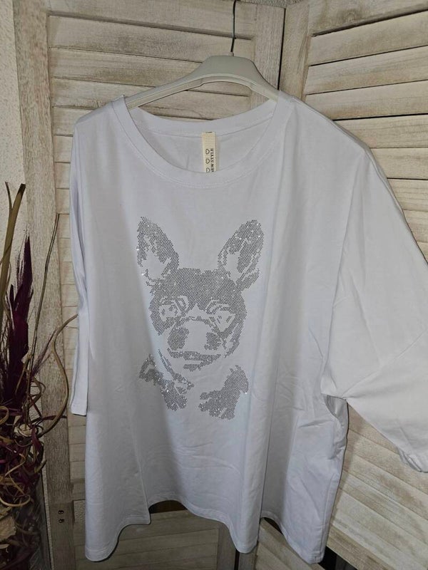 T- Shirt kurzarm mit Strasssteine zwei Motive