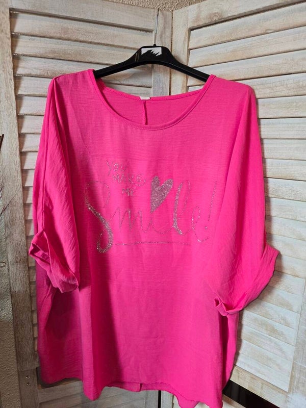 T.Shirt "  You make me Smile " mit Strasssteine