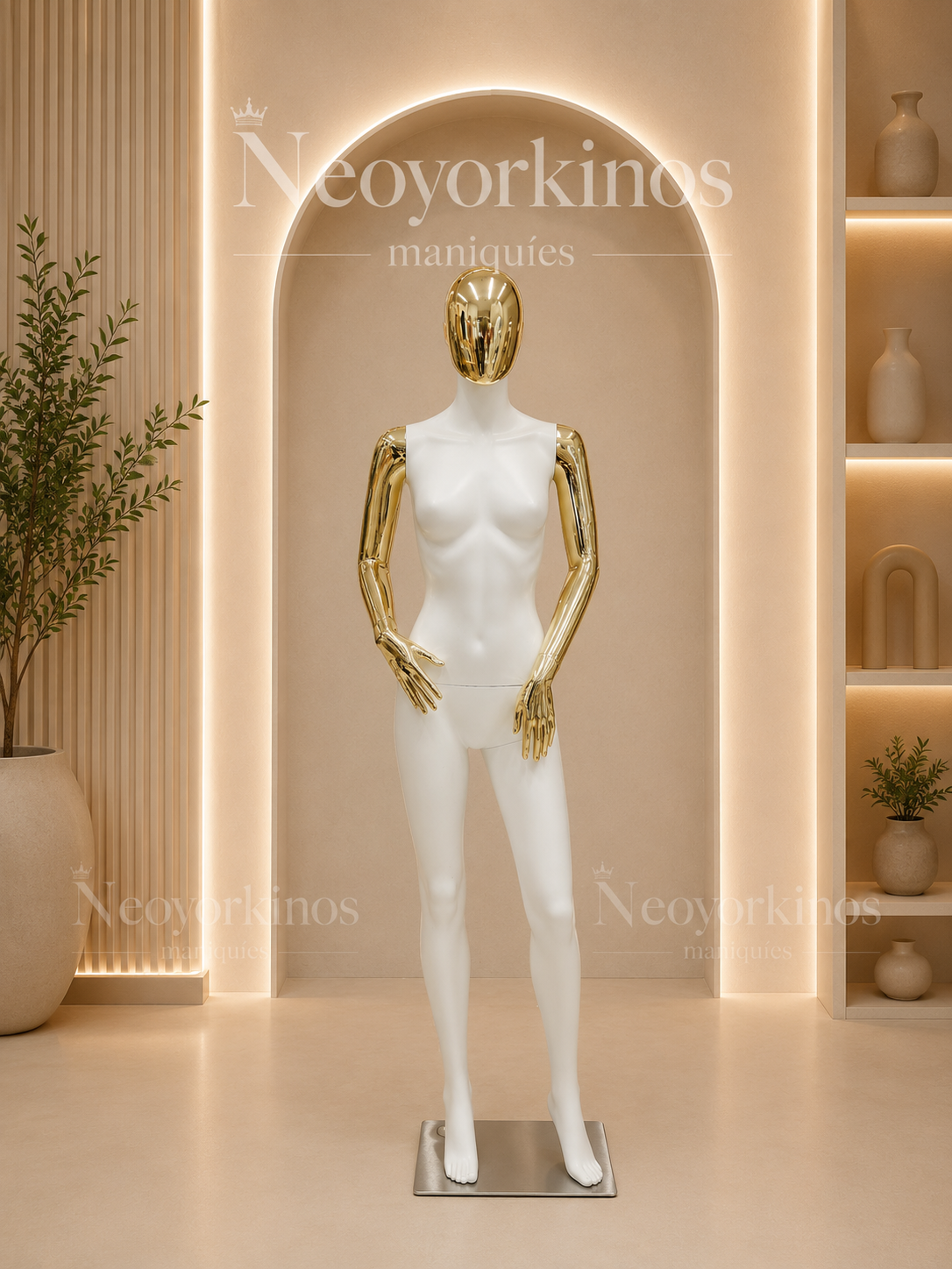MANIQUIES BRAZOS Y CABEZA CROMO