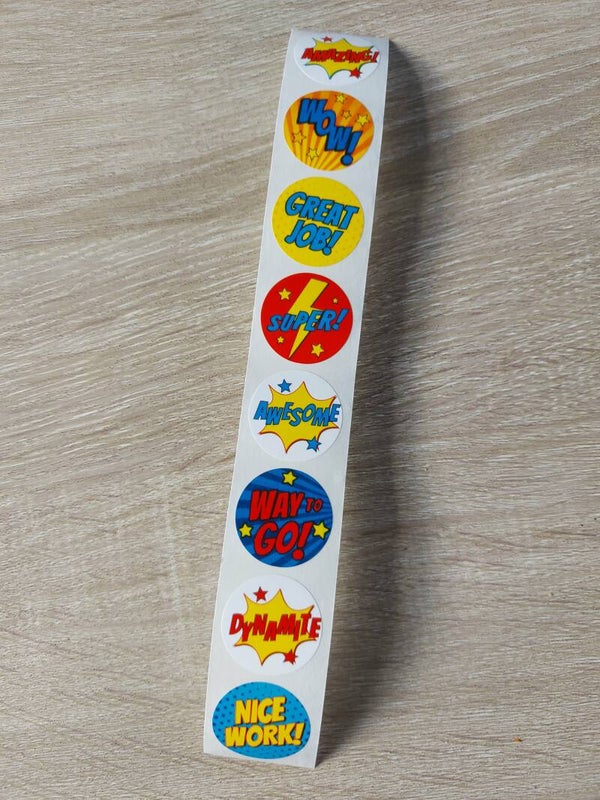 Sluitstickers "Cartoon Woorden"