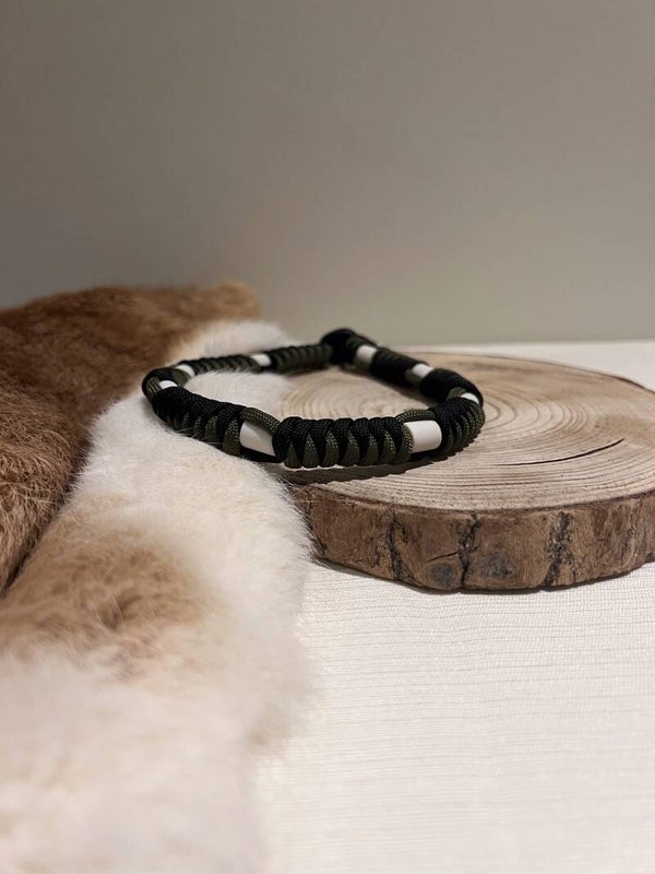 Kaki x zwart tekenband